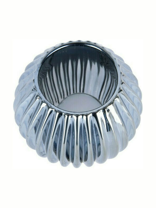 Present Time Sparkle Lines Candle Holder suitable for Tealights Glass Black 9.3x9.3x8.8cm 1pcs
