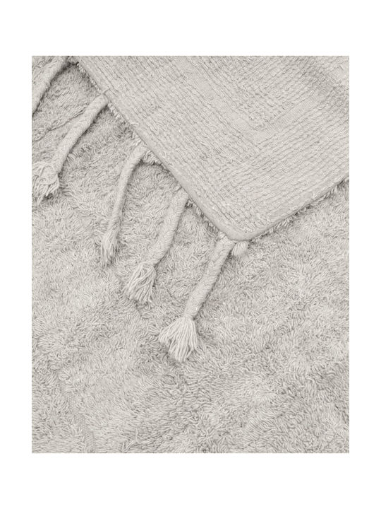 Pennie Alaska Rug Rectangular Summer Cotton with Fringes Grey