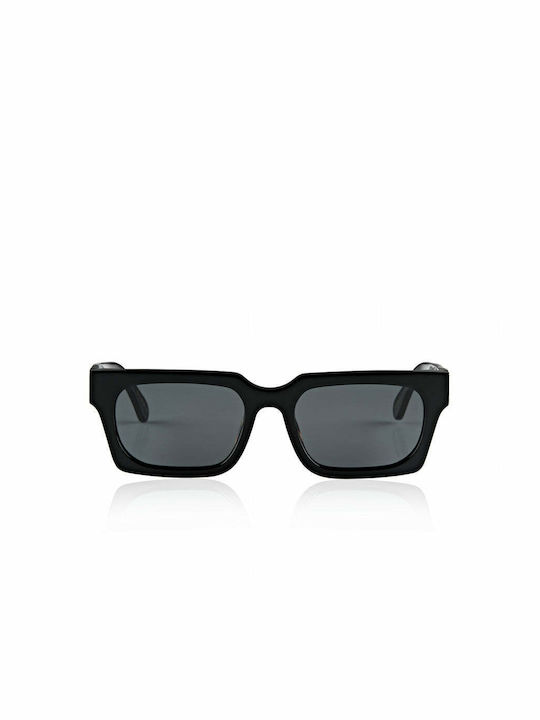 Oscar & Frank Ambassador Sunglasses with Gloss Black Plastic Frame and Black Lens