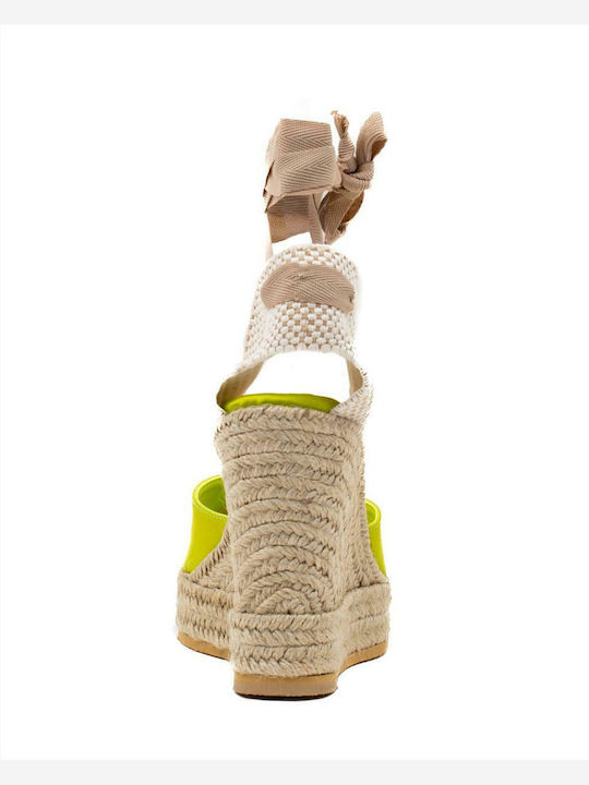 Damenplattformen im Espadrilles-Stil Lime