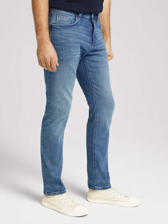Ανδρικό Παντελόνι Τζιν Ελαστικό με Slim Straight Εφαρμογή Μπλε