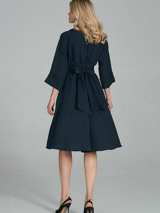 Figl Midi Shirt Dress Dress Navy Blue