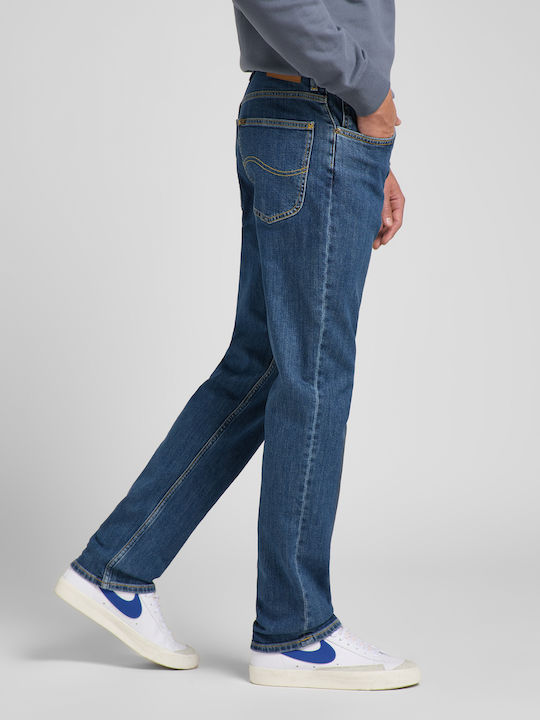 Brooklyn Straight Ανδρικό Παντελόνι Τζιν Ελαστικό με Regular Straight Εφαρμογή Μπλε