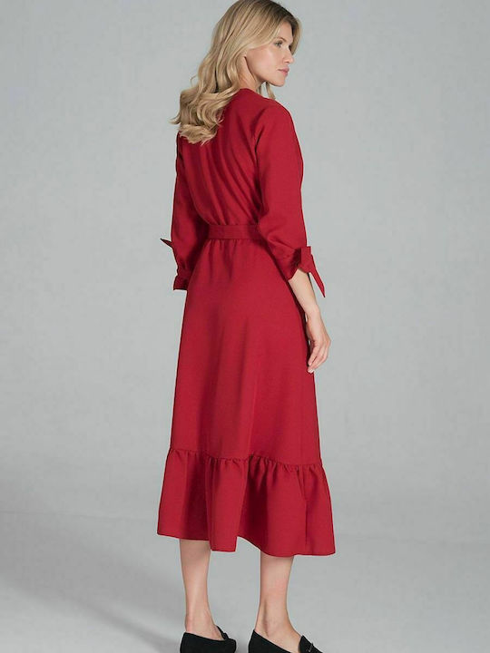 Figl Midi Dress Red