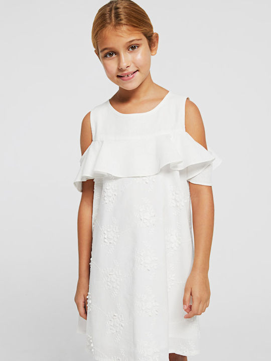 Kinderkleid Ärmellos Leinen Ecru
