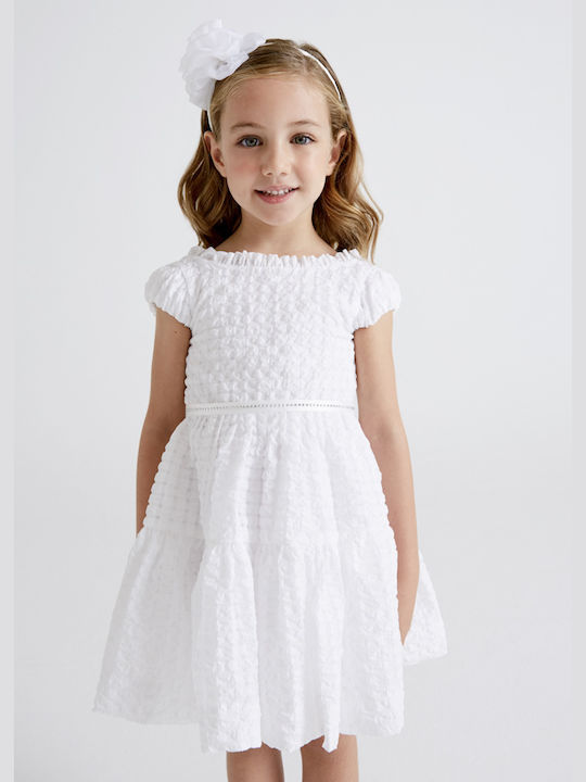 Mayoral Kids Dress Sleeveless White