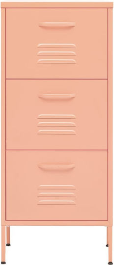 Metallische Büroaufbewahrungsschublade Rosa 42,5x35x101,5cm