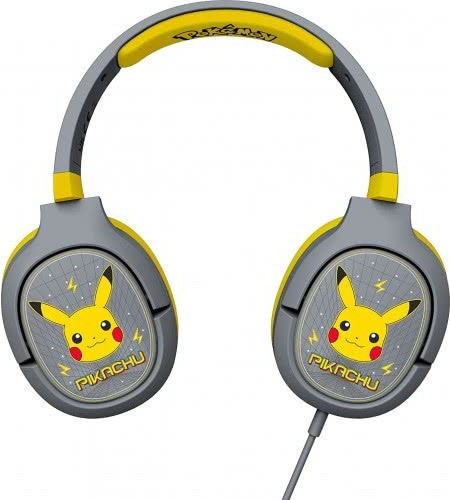 OTL Pokémon Pikachu Pro G1 Wireless Over Ear Multimedia Headphone with Microphone Bluetooth / 3.5mm Jack Gray