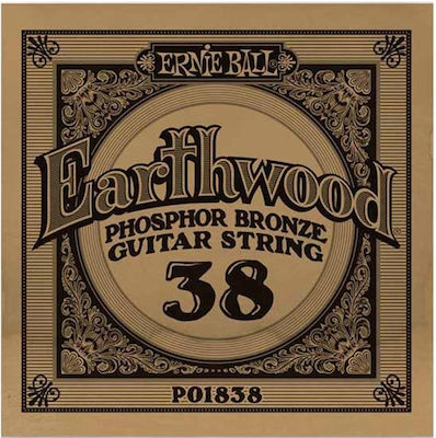 Ernie Ball Einzelne Phosphor-Bronze Saiten 6Stück für Akustische Gitarre Earthwood Phosphor Bronze .038"