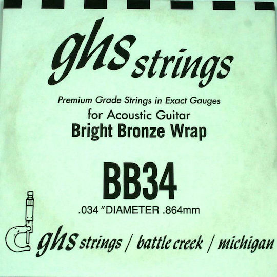 GHS Strings Bright Corzi Pentru Chitară Acustică Bronze 34"