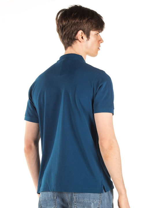 Franklin & Marshall Ανδρικό T-shirt Polo Navy Μπλε