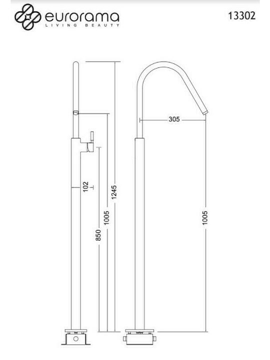 Eurorama 13302 Mixing Tall Sink Faucet Bronze Brushed