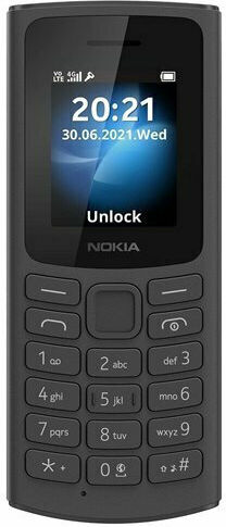 Nokia 105 4G Dual SIM Mobile with Buttons (English Menu) Black