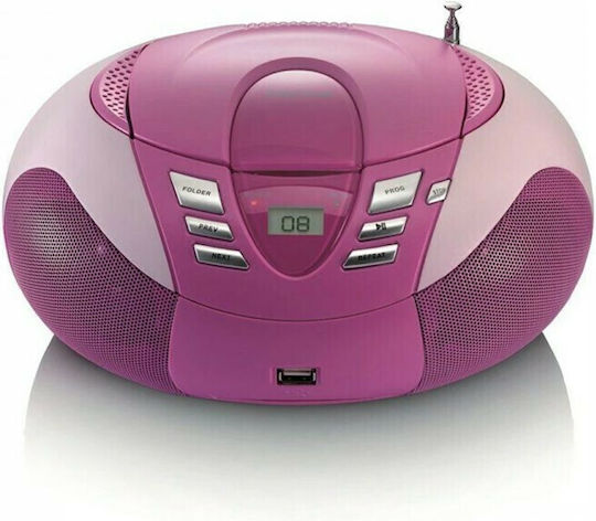 Lenco Φορητό Ηχοσύστημα με CD / MP3 / USB / Ραδιόφωνο Ροζ