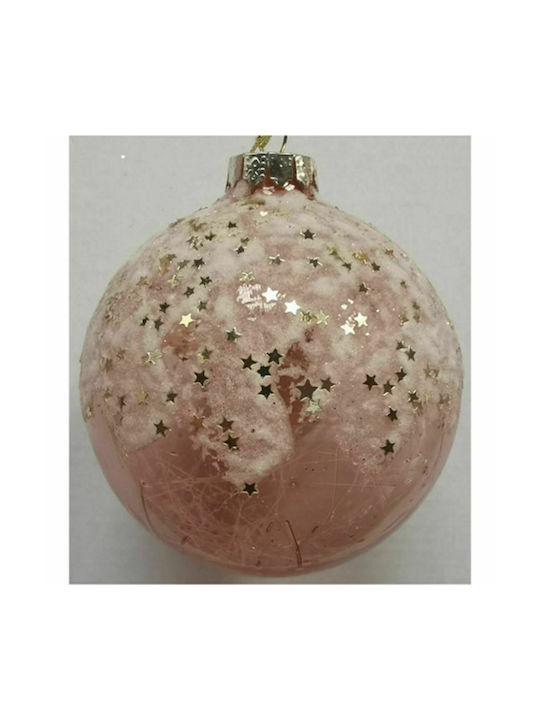 Iliadis Weihnachtshänger Kugel Ornament Glas Rosa 10cm Set 4Stück