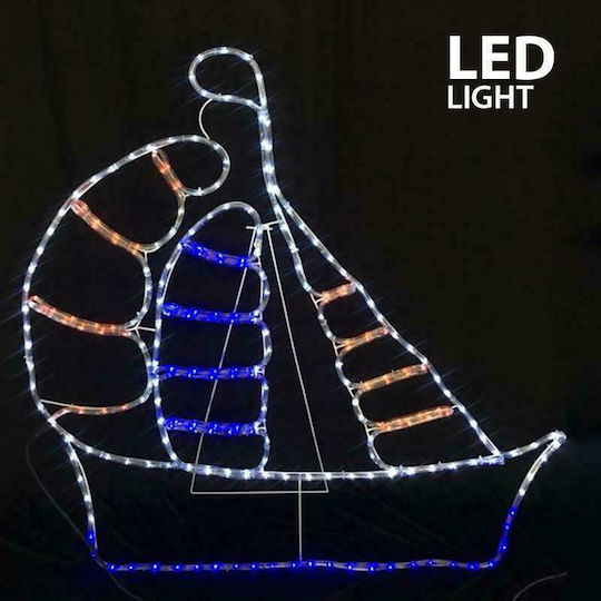 Eurolamp Christmas Plastic Rope Light in Shape Ship 104x106cm
