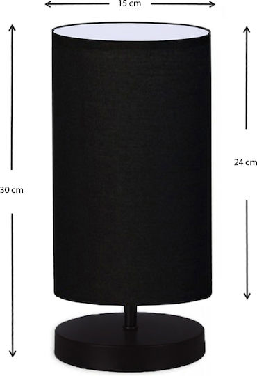 Megapap Winkler Wood Table Lamp for Socket E14 with Black Shade and Base