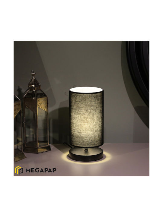 Megapap Winkler Wooden Table Lamp for Socket E14 with Black Shade and Base