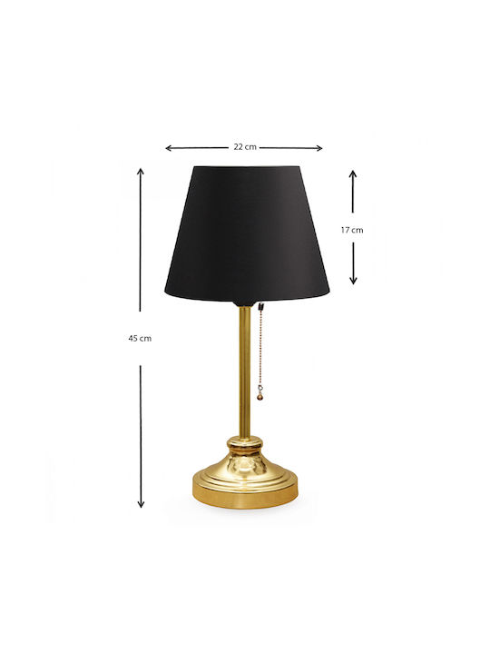 Megapap Harrison Metal Table Lamp for Socket E27 with Black Shade and Gold Base