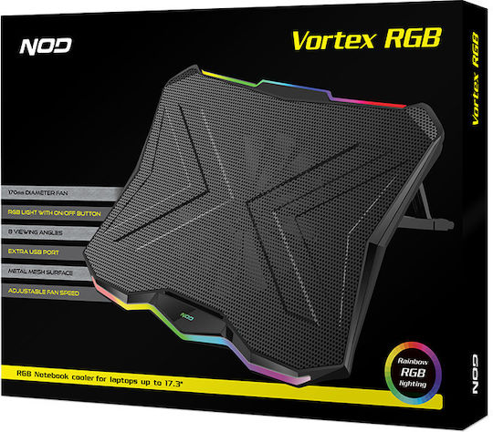 NOD Vortex RGB Cooling Pad για Laptop έως 17.3" με 1 Ανεμιστήρα