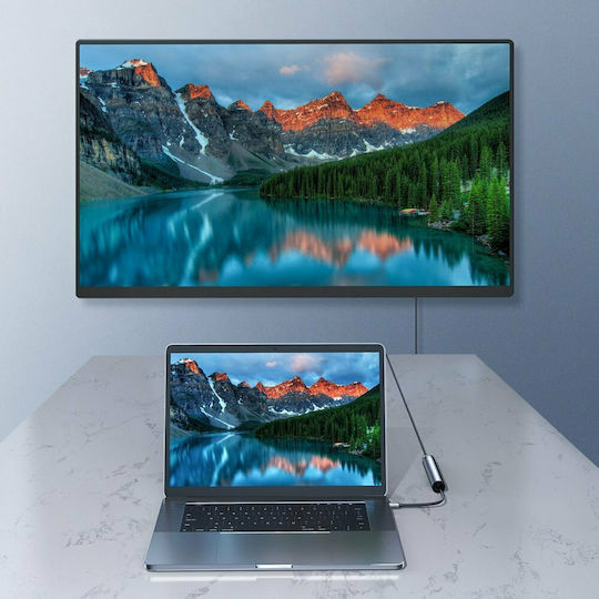 Joyroom USB-C Докинг станция с HDMI 4K PD Сив (S-H112)