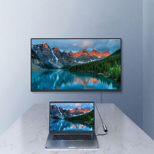 Joyroom USB-C Докинг станция с HDMI 4K PD Сив (S-H112)
