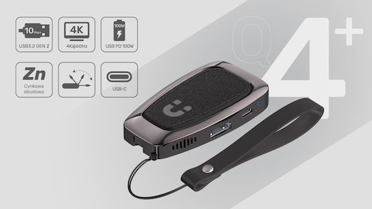 Unitek USB-C Docking Station με HDMI 4K PD Γκρι (D1053A)