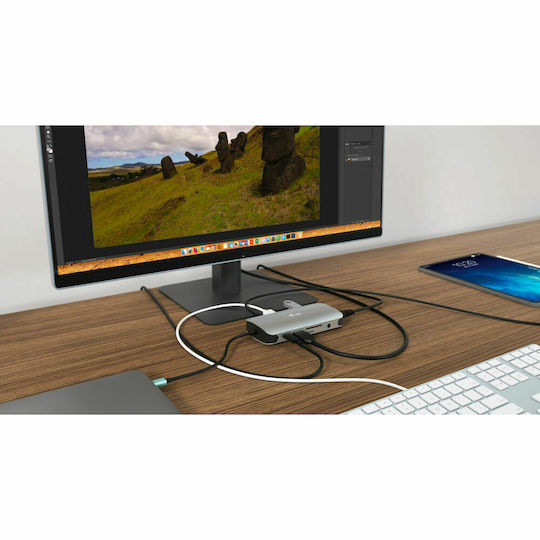 i-tec USB-C Docking Station with 4K PowerDelivery Ethernet and Connection for 2 Monitors Silver