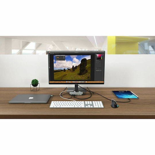 i-tec USB-C Docking Station with 4K PowerDelivery Ethernet and Connection for 2 Monitors Silver