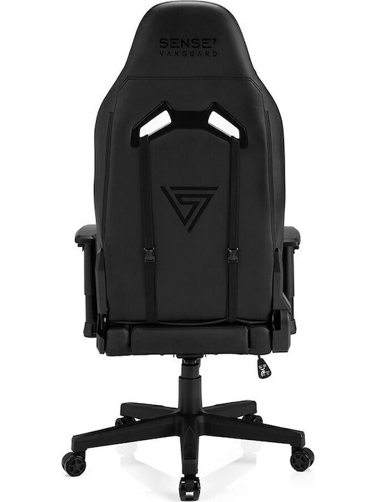 SENSE7 Vanguard Artificial Leather Gaming Chair with Adjustable Arms Black