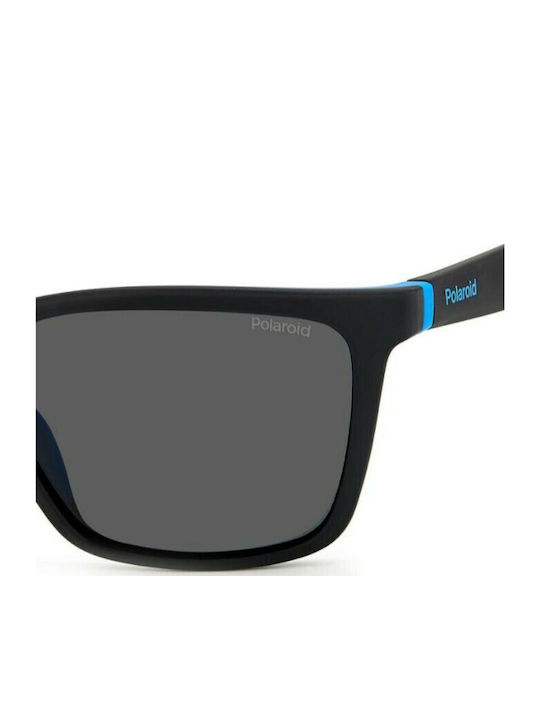 Polaroid Men's Sunglasses With Black Horn-Rimmed Frame And Grey Polarized Lens PLD2126/S OY4/M9