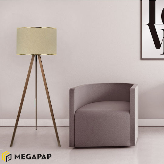 Megapap Rosling Lampa de podea Î140xL38cm. cu Soclu pentru Bec E27 Bej