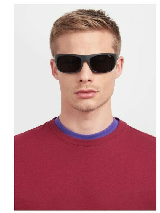 Polaroid Men's Sunglasses with Black Plastic Frame and Black Polarized Lens PLD2125/S 8LZ/M9