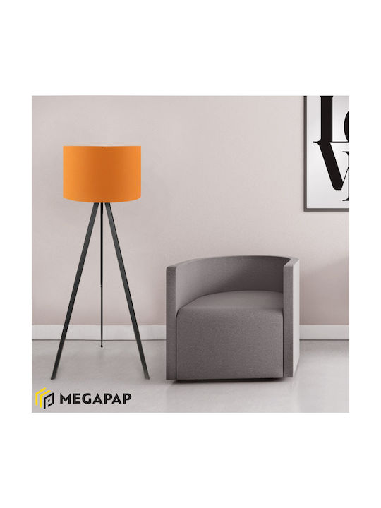 Megapap Rosling Lampă de podea Î140xL38cm. cu Soclu pentru Bec E27 Portocaliu