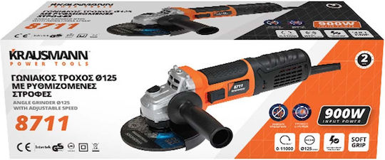 Krausmann Τροχός 125mm Ρεύματος 900W με Ρύθμιση Στροφών