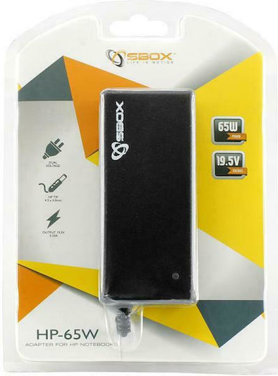 Sbox Φορτιστής Laptop 65W 19.5V 3.33A για HP χωρίς Καλώδιο Τροφοδοσίας