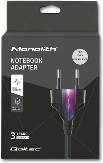 Qoltec Laptop Charger 45W 19V 2.37A for Asus without Power Cord