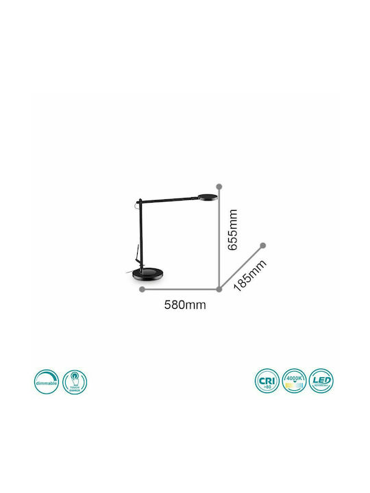 Ideal Lux Futura TL1 LED Office Lamp with Foldable Arm in White Color