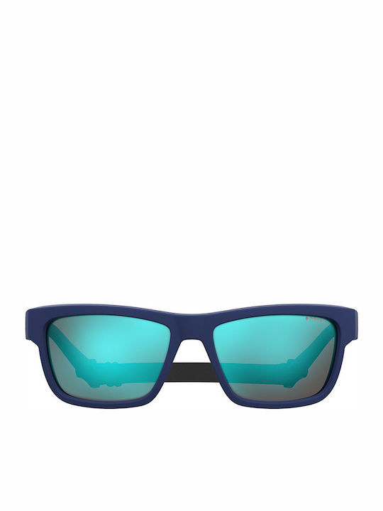 Polaroid Sonnenbrillen mit Blau Rahmen und Blau Polarisiert Spiegel Linse PLD7031/S PJP
