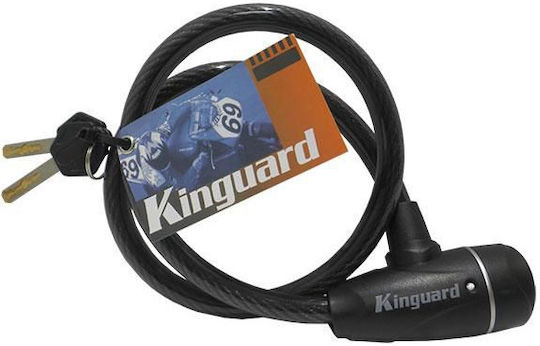 Kinguard Αντικλεπτική Κουλούρα Μοτοσυκλέτας με Μήκος 1.85εκ. Μαύρο Χρώμα