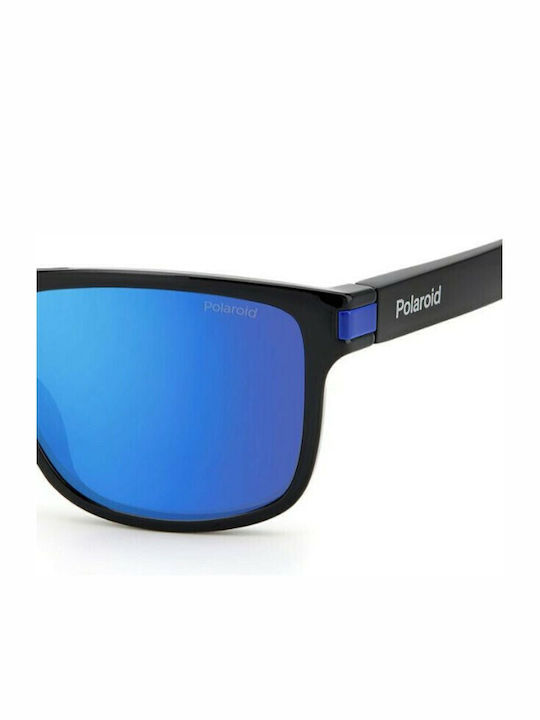 Polaroid Bărbătești Ochelari de soare cu Negru Din plastic Cadru și Albastru Polarizate Oglindă Lentilă PLD2123/S D51/5X