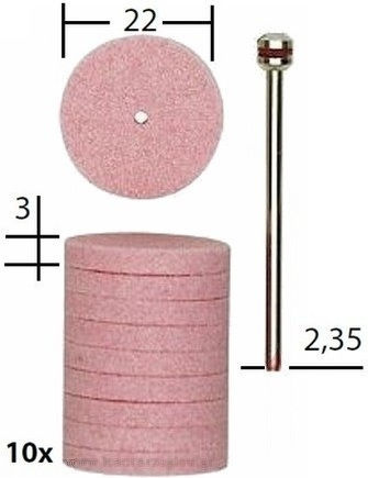 Proxxon 28302 Δίσκοι Τροχίσματος Κορουνδίου 22mm 10τμχ