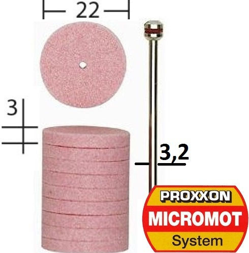 Proxxon 28302 Δίσκοι Τροχίσματος Κορουνδίου 22mm 10τμχ