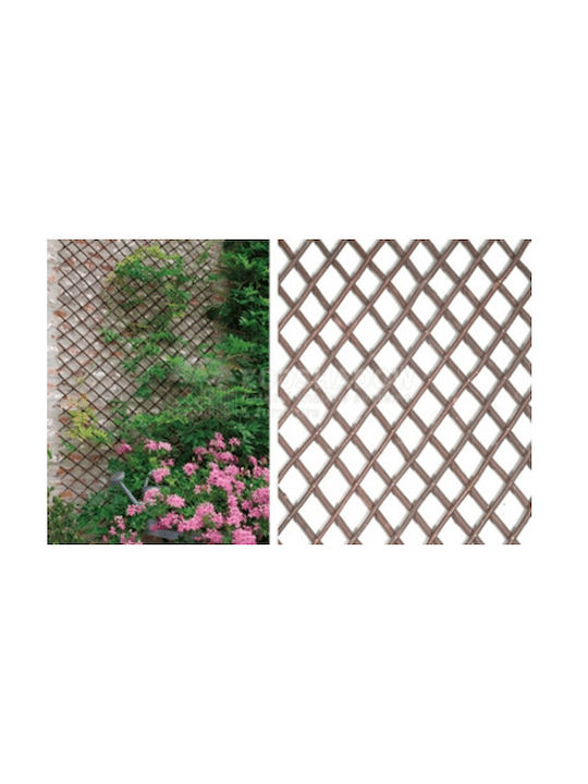 Grilaj Pliabil de Grădină din Lemn cu Plasă în Formă de Romb de Culoare Maro 180x120cm