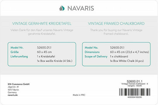 Navaris Wall Chalk Board 45x60cm