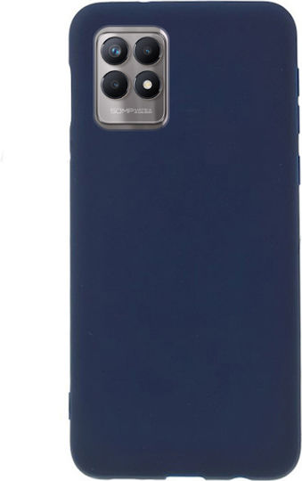 Matt Back Cover Silicon 1.2mm Albastru închis (Realme 8i)