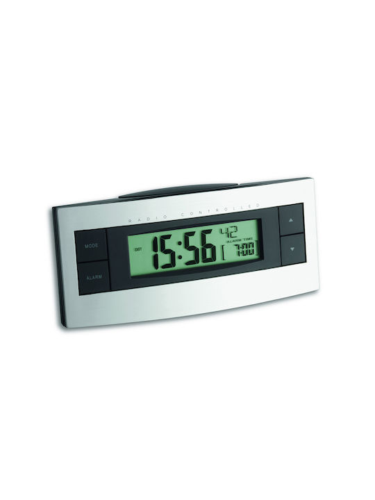 TFA TFA Digital Tabletop Clock Plastic with Silver Alarm Clock 60.2511