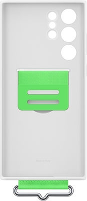 Samsung Silicone Cover with Strap Back Cover Σιλικόνης Λευκό (Galaxy S22 Ultra 5G)
