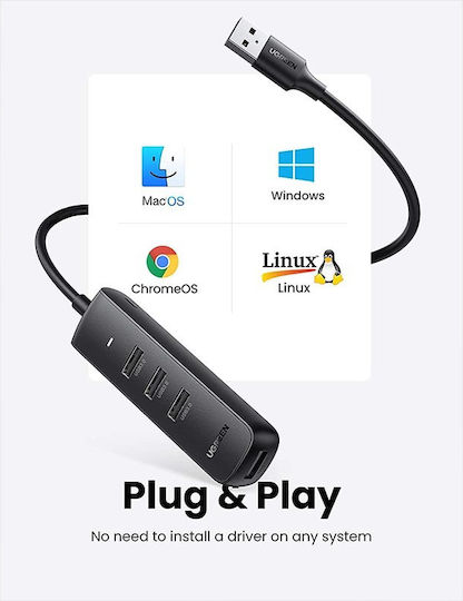 Ugreen CM416 Hub 4 Ports USB 3.0 with USB-A Connection