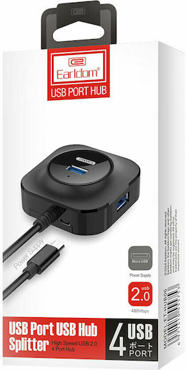 Earldom USB Hub 4 Ports USB 2.0 with USB-A Connection